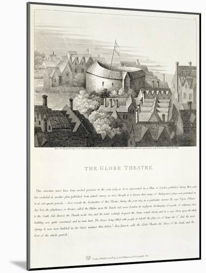 The Globe Theatre, circa 1647, Published by Robert Wilkinson, London, 1810-Wenceslaus Hollar-Mounted Giclee Print