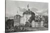 The Globe Theatre Engraving-null-Stretched Canvas