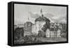 The Globe Theatre Engraving-null-Framed Stretched Canvas