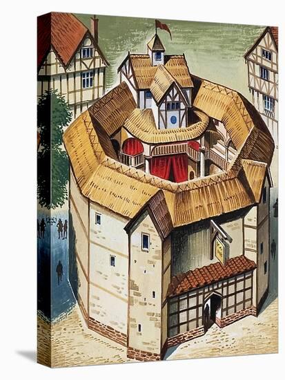 The Globe Theatre-English School-Stretched Canvas