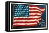 The Glorious Fourth of July, Flag-null-Framed Stretched Canvas