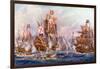 The Glorious Victory of Elizabeth's Seamen over the Spanish Armada, 1588-Charles John De Lacy-Framed Giclee Print