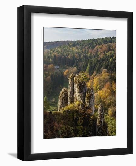 The Glove Rock Formation, Ojcow National Park, Krakow-Czestochowa Upland (Polish Jura), Poland-Karol Kozlowski-Framed Photographic Print