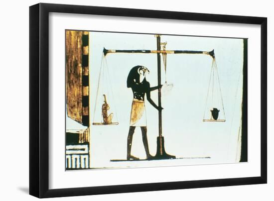 The God Horus Weighing the Heart of the Dead in a Balance, Ancient Egyptian, 28th Dynasty, C400 Bc-null-Framed Giclee Print