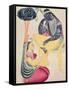 The God Krishna with His Mortal Love, Radha-null-Framed Stretched Canvas