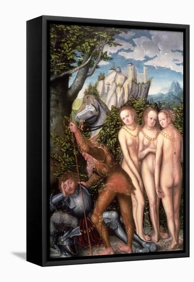 The God Mercury Waking Paris to Judge the Contest of the Golden Apple-Lucas Cranach the Elder-Framed Stretched Canvas