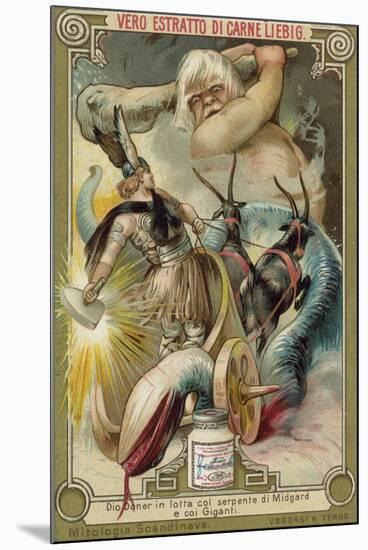 The God Thor Battling the Midgard Serpent and the Giants-null-Mounted Giclee Print