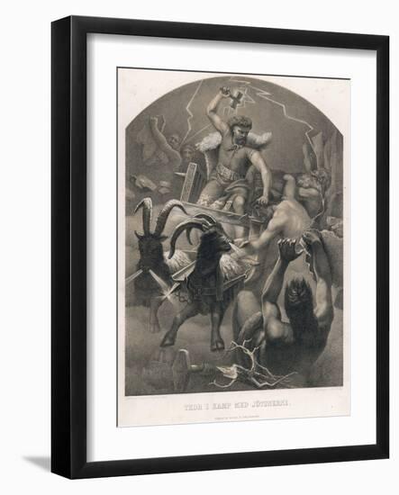 The God Thor Fights the Giants-M.e. Winge-Framed Photographic Print