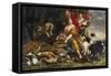 The Goddess Diana Receiving the Kill Par Fyt, Jan ( Johannes Fijt) (1611-1661). Oil on Canvas, Size-Jan Fyt-Framed Stretched Canvas