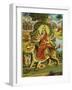 The Goddess Durga Color Lithograph-Bettmann-Framed Giclee Print