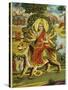 The Goddess Durga Color Lithograph-Bettmann-Stretched Canvas