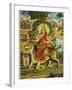 The Goddess Durga Color Lithograph-Bettmann-Framed Giclee Print