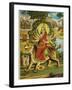 The Goddess Durga Color Lithograph-Bettmann-Framed Giclee Print