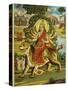 The Goddess Durga Color Lithograph-Bettmann-Stretched Canvas