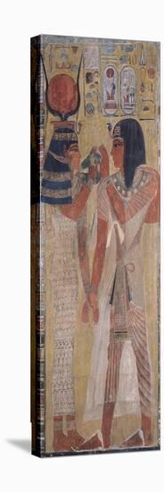 The Goddess Hathor Placing the Magic Collar on Seti I (circa 1394-1279 BC)-null-Stretched Canvas