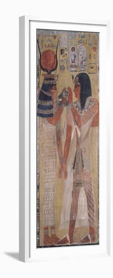 The Goddess Hathor Placing the Magic Collar on Seti I (circa 1394-1279 BC)-null-Framed Premium Giclee Print