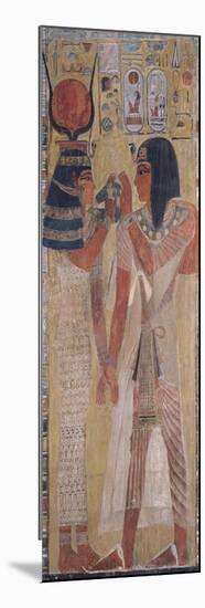 The Goddess Hathor Placing the Magic Collar on Seti I (circa 1394-1279 BC)-null-Mounted Premium Giclee Print