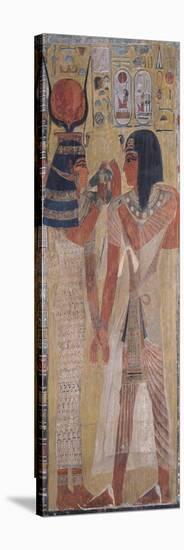 The Goddess Hathor Placing the Magic Collar on Seti I (circa 1394-1279 BC)-null-Stretched Canvas