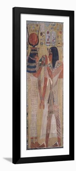 The Goddess Hathor Placing the Magic Collar on Seti I (circa 1394-1279 BC)-null-Framed Giclee Print