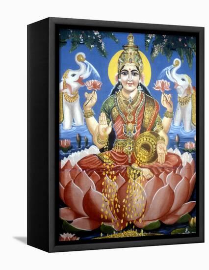 The Goddess Lakshmi-null-Framed Stretched Canvas