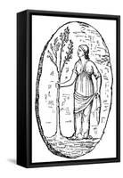 The Goddess Minerva Holding a Young Olive Tree-null-Framed Stretched Canvas