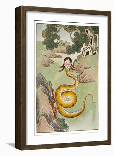 The Goddess Nu Kua Half Woman Half Dragon Created the First Humans out of Clay-null-Framed Art Print