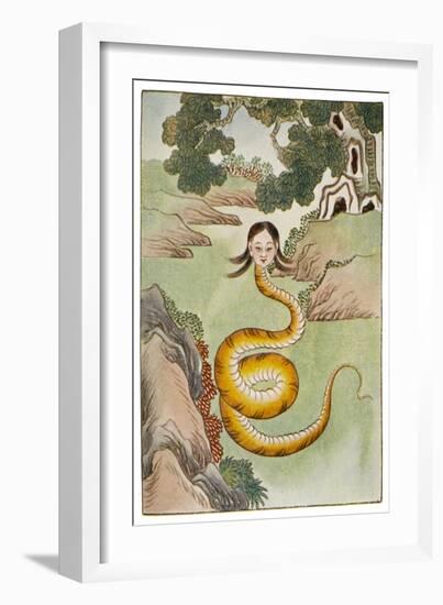 The Goddess Nu Kua Half Woman Half Dragon Created the First Humans out of Clay-null-Framed Art Print