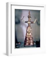 The Goddess of the Serpents, from the Palace of Knossos, 1500 B.C-Minoan-Framed Giclee Print