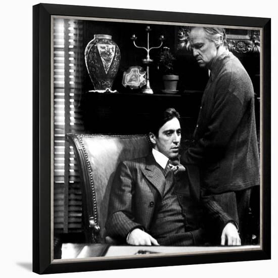 The Godfather, Al Pacino, Marlon Brando, 1972-null-Framed Art Print