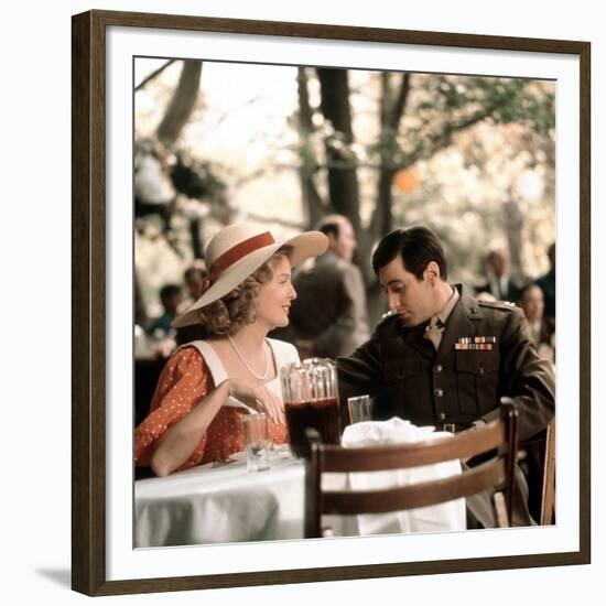 The Godfather, Diane Keaton, Al Pacino, 1972-null-Framed Premium Photographic Print