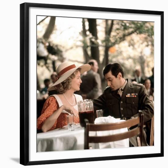 The Godfather, Diane Keaton, Al Pacino, 1972-null-Framed Premium Photographic Print