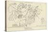 The Gods Descending to Battle-John Flaxman-Stretched Canvas