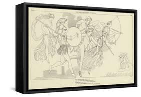 The Gods Descending to Battle-John Flaxman-Framed Stretched Canvas