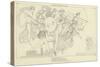 The Gods Descending to Battle-John Flaxman-Stretched Canvas