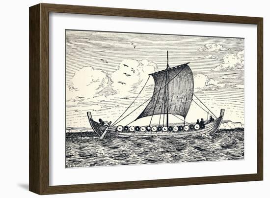 'The Gokstad Ship - A reconstruction', 1935-Unknown-Framed Giclee Print