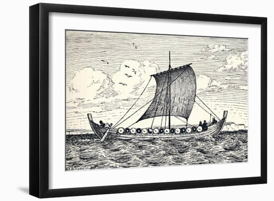 'The Gokstad Ship - A reconstruction', 1935-Unknown-Framed Giclee Print