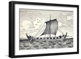 'The Gokstad Ship - A reconstruction', 1935-Unknown-Framed Giclee Print