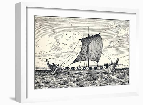 'The Gokstad Ship - A reconstruction', 1935-Unknown-Framed Giclee Print