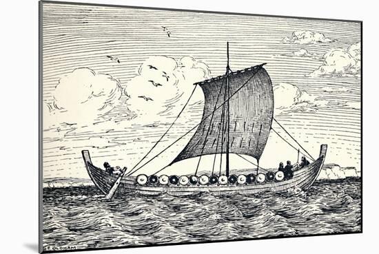 'The Gokstad Ship - A reconstruction', 1935-Unknown-Mounted Giclee Print
