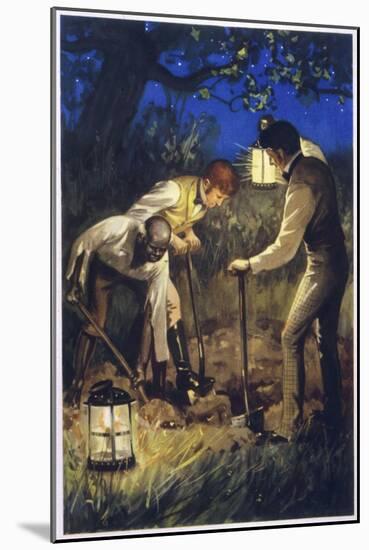 The Gold Bug 'We Dug Steadily for Two Hours'; the Treasure Is Discovered-null-Mounted Art Print