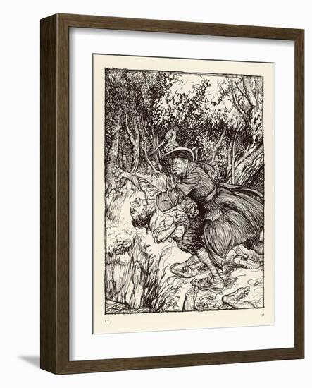 The Gold Bug with Captain Kidd-Arthur Rackham-Framed Art Print