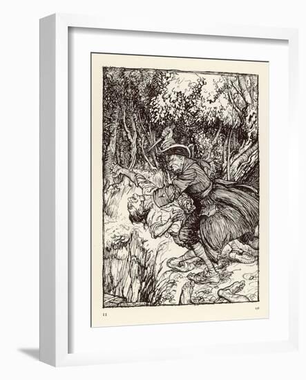 The Gold Bug with Captain Kidd-Arthur Rackham-Framed Art Print