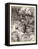 The Gold Bug with Captain Kidd-Arthur Rackham-Framed Stretched Canvas