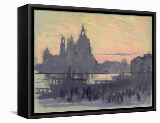 The Gold Moon (Venice: View of Santa Maria Delle Salute from Il Redentore)-Joseph Pennell-Framed Stretched Canvas