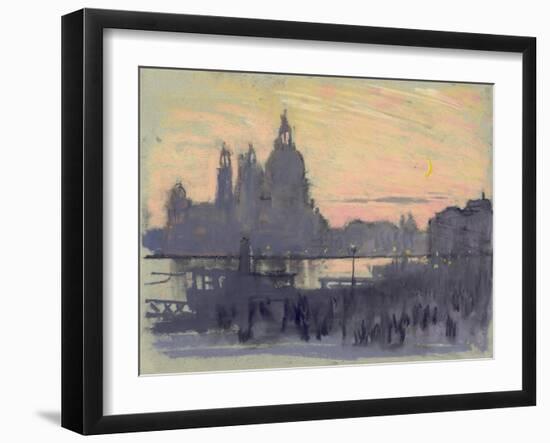 The Gold Moon (Venice: View of Santa Maria Delle Salute from Il Redentore)-Joseph Pennell-Framed Giclee Print