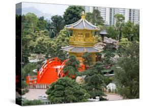 The Gold Pavilion of Absolute Perfection, Wong Tai Sin District, Kowloon, Hong Kong, China-Charles Crust-Stretched Canvas