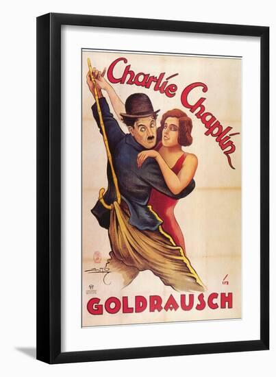 The Gold Rush, German Movie Poster, 1925-null-Framed Art Print