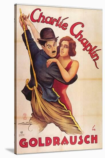 The Gold Rush, German Movie Poster, 1925-null-Stretched Canvas