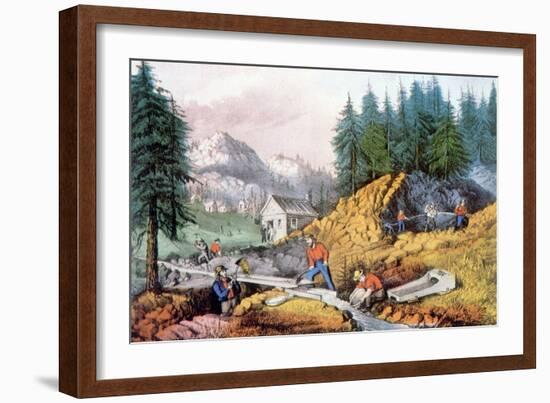 The Gold Rush, Gold Mining in California, 1849, 1871-Currier & Ives-Framed Art Print
