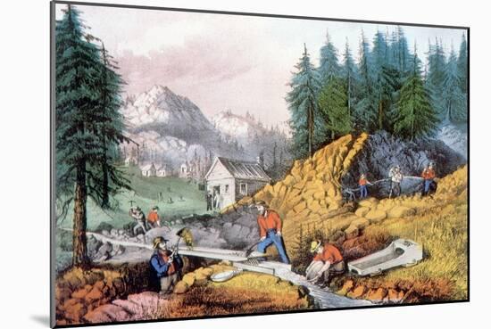 The Gold Rush, Gold Mining in California, 1849, 1871-Currier & Ives-Mounted Art Print